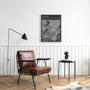 Celebra il vostro momento speciale con mappa di Tallinn in stile rivista!