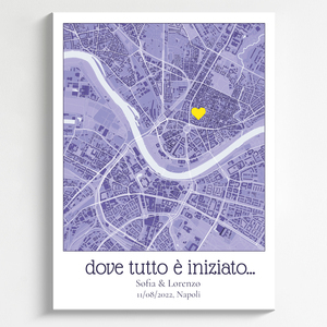 Crea la tua Mappa "Dove è iniziato tutto" con nomi e data, personalizza e regala!