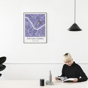 Crea la tua Mappa "Dove è iniziato tutto" con nomi e data, personalizza e regala!
