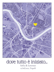 Crea la tua Mappa "Dove è iniziato tutto" con nomi e data, personalizza e regala!