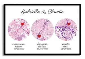 Personalizza la tua mappa rosa: tre momenti speciali, amore in ogni luogo!