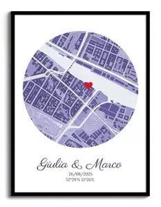 Crea il tuo poster di matrimonio personalizzato con mappa e dettagli!