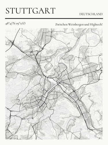 Crea la tua mappa di Stoccarda: tra vigneti e tecnologia!