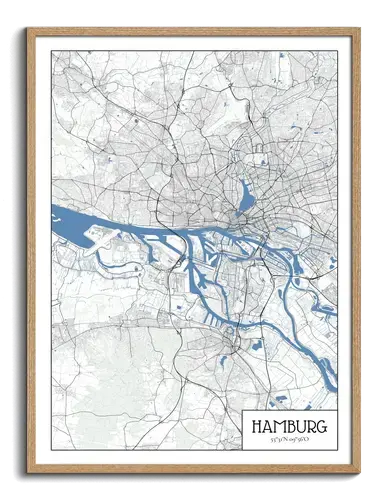 Mappa di Amburgo in Stile Architettonico - Personalizza il Tuo Ricordo Speciale