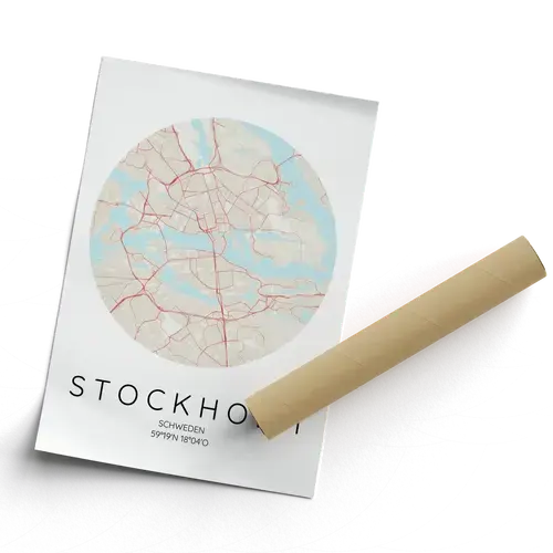 Mappa di Stoccolma Stile CIRCOLO - Poster Qualità