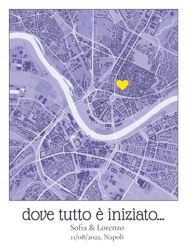 Crea la tua Mappa "Dove è iniziato tutto" con nomi e data, personalizza e regala!