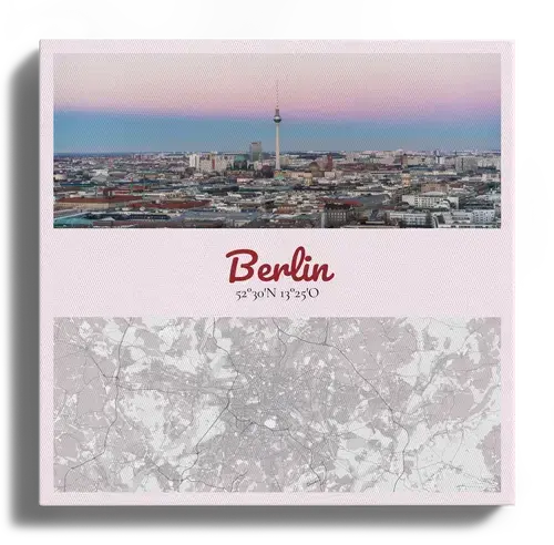 Mappa città personalizzata con foto e coordinate