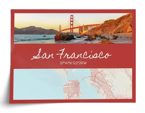 Mappa città personalizzata con foto e coordinate