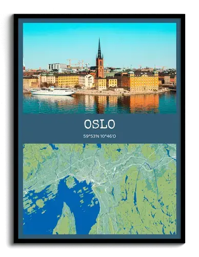 Mappa città personalizzata con foto e coordinate