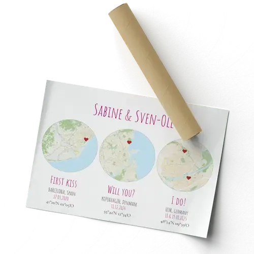 Milestones d'amore: 3 carte rotonde personalizzate